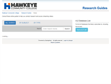 Tablet Screenshot of libguides.hawkeyecollege.edu